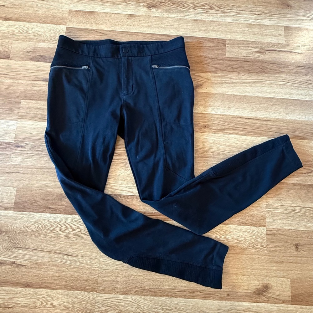 Athleta Womens Black High Rise Skinny‎ Leg Zipper Pocket Ponte Pants Size 8
